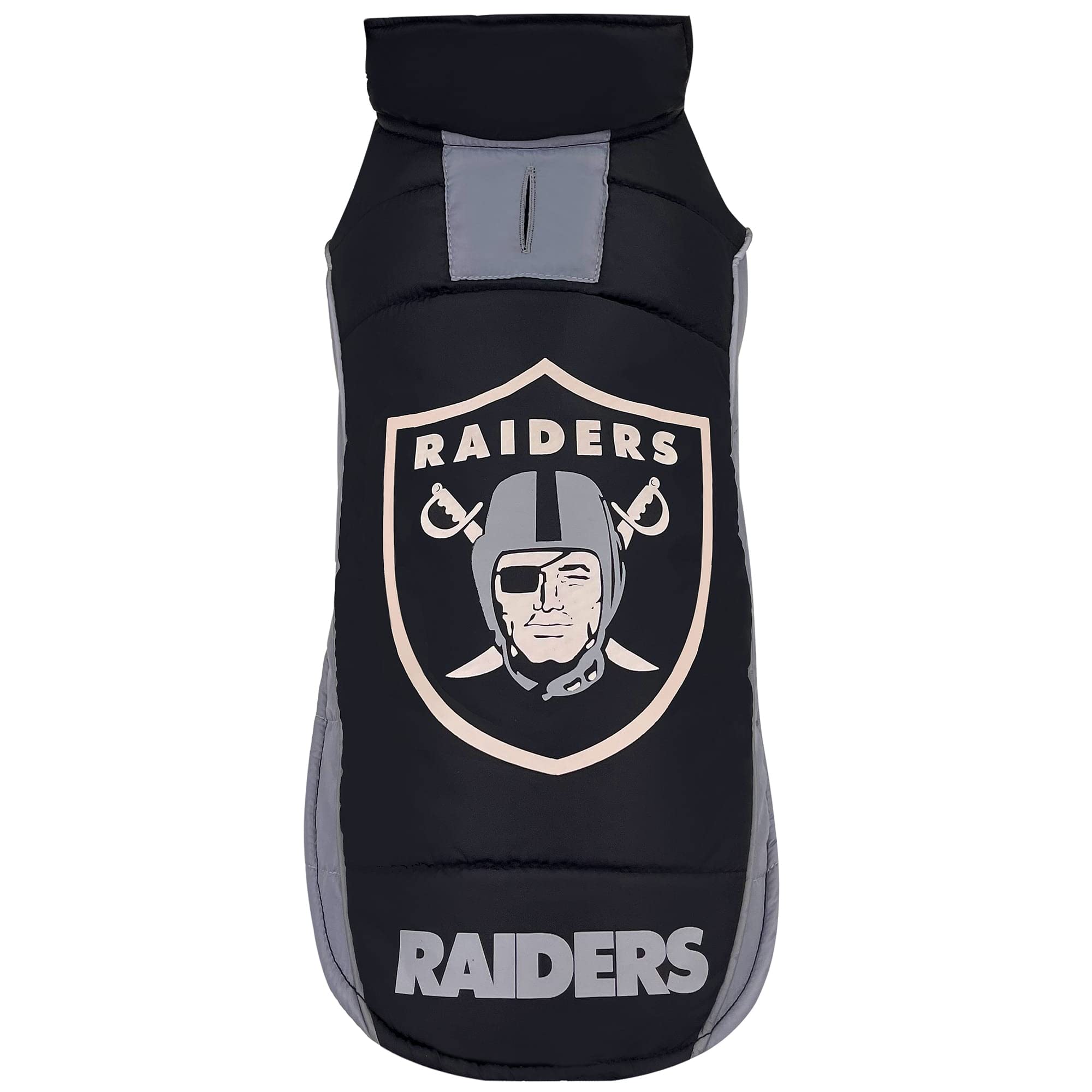 Nfl Las Vegas Raiders Puffer Vest For Dogs & Cats, Size Large. Warm, Cozy, And Waterproof Dog Coat, For Small And Large Dogs/Cat