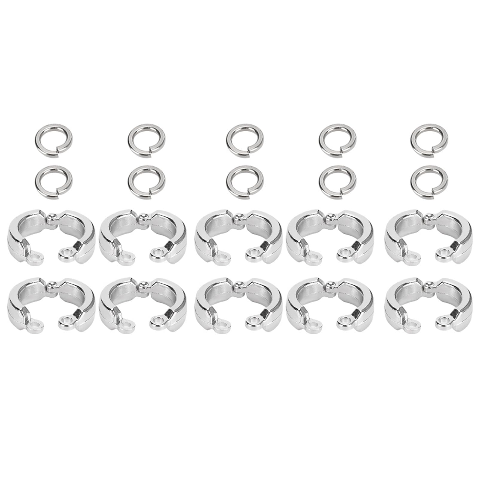 Gloglow 10Pcs Bird Foot Rings, Metal Parrots Leg Ring Outdoor Fly Training Activity Opening Clip Accessories For Small Medium La