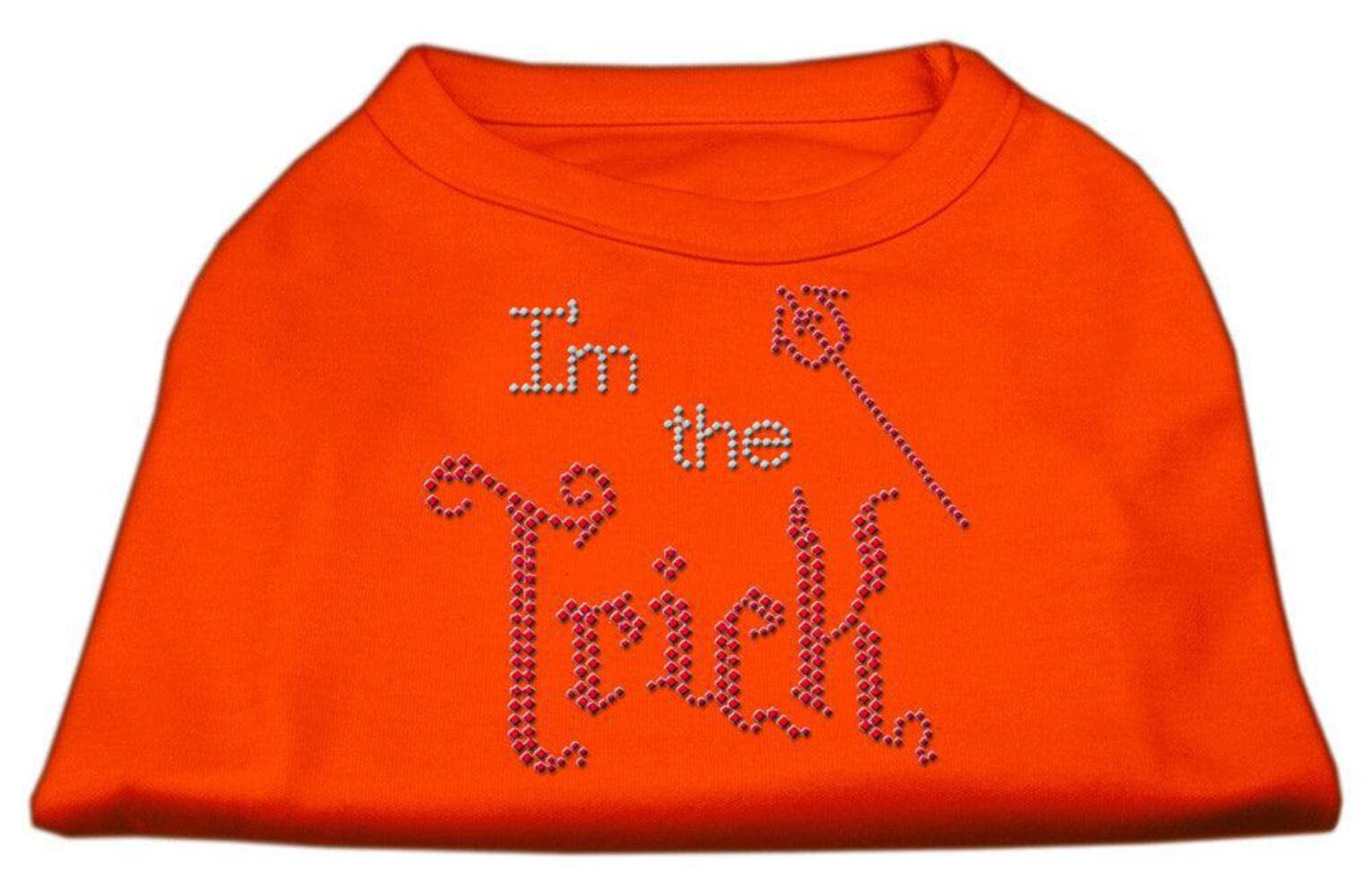Halloween Pet Dog & Cat Shirt Rhinestone,'I'M The Trick' Gray 2Xl (20-25 Lbs.)
