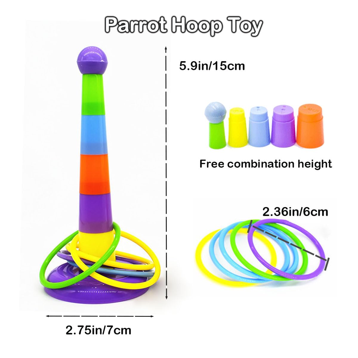 6Pcs Interactive Puzzle Toy Set For Small Parrots - Training, Stress Relief, Include Coin Box, Bell Ball, Skateboard & Ferrule T