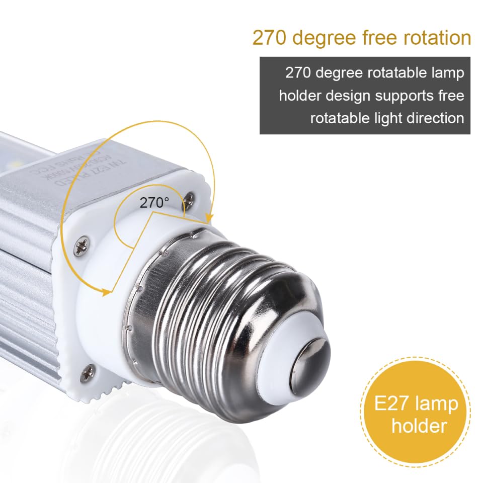 UEETEK E27 LED Energy Saving Lamp to Fit All Fish Pod and Fish Box Aquariums (White 7W)