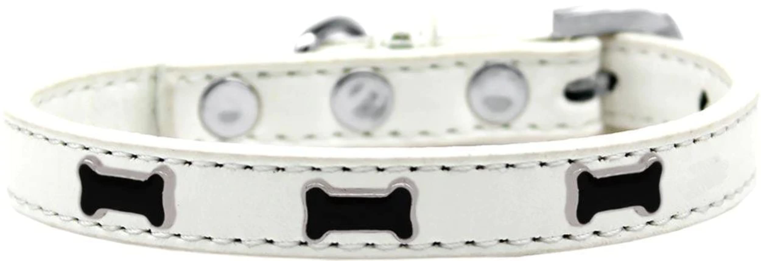 Mirage Pet Products Black Bone Widget Dog Collar Gold Ice Cream, Size 20