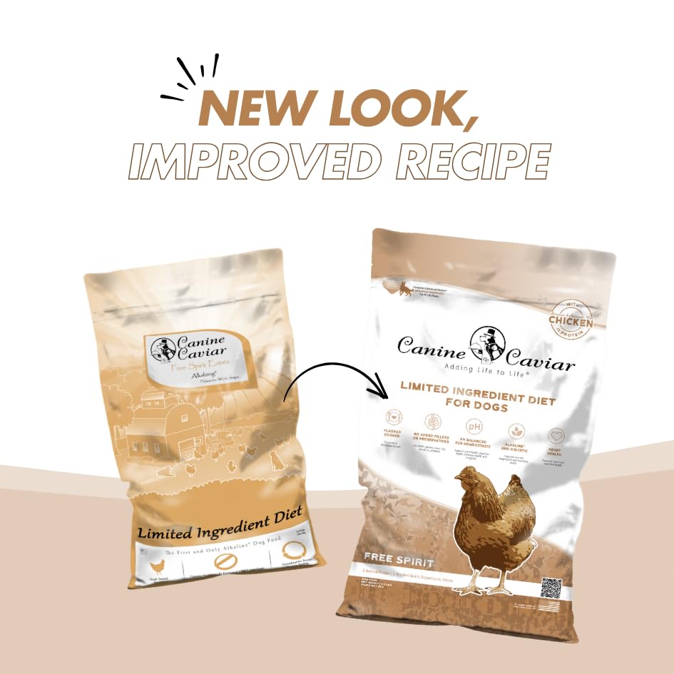 Canine Caviar - Free Spirit: Chicken & Pearl Millet Alkaline Dry Dog Food, Limited Ingredients, Gluten-Free, Based on Science &