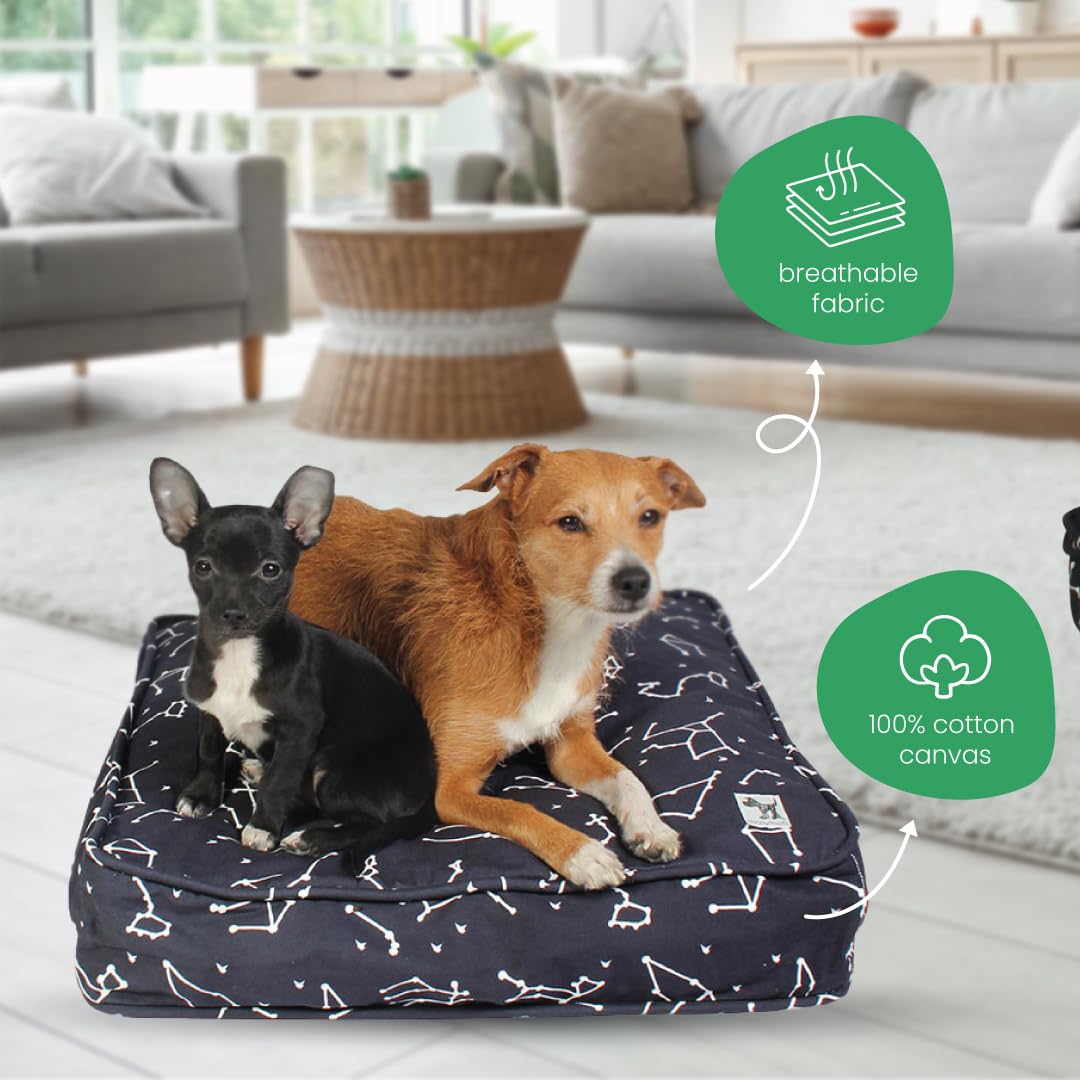 Molly Mutt Small Dog Bed Cover -Rocketman Print - Measures 22   X27   X5 - 100% Cotton - Durable - Breathable - Sustainable - Ma