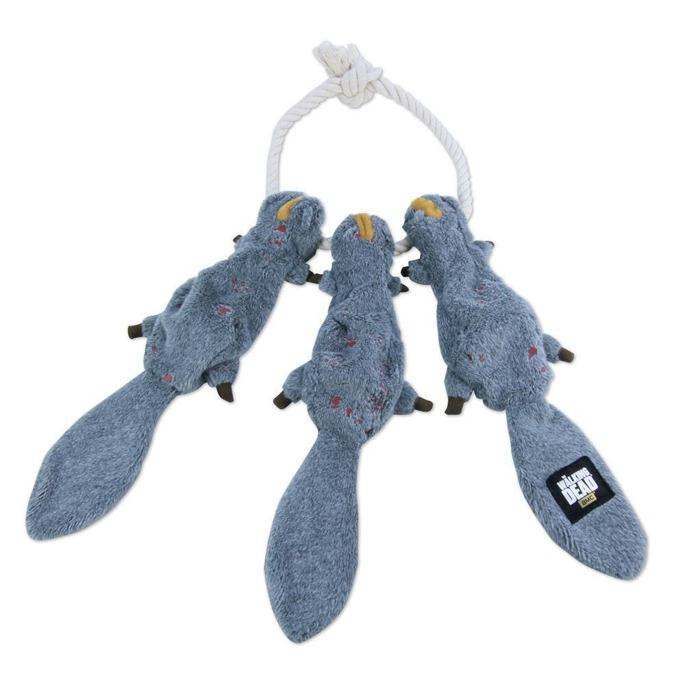 The Coop The Walking Dead Daryl'S Squirrels On A Rope Plush Chew Toy, One Size
