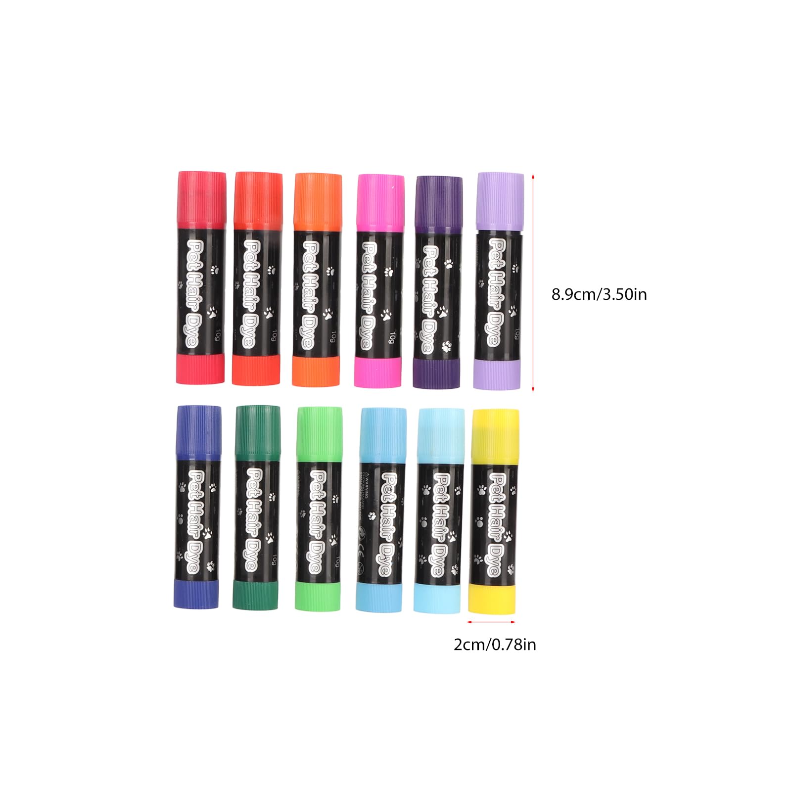 Gloglow 12Pcs Pet Paint Pens, Diy Pet Fur Crayons, Washable Temporary Hair Dye For Dogs Cats, 12 Colors, Safe Materials, Gloglowrt97Be21Ku