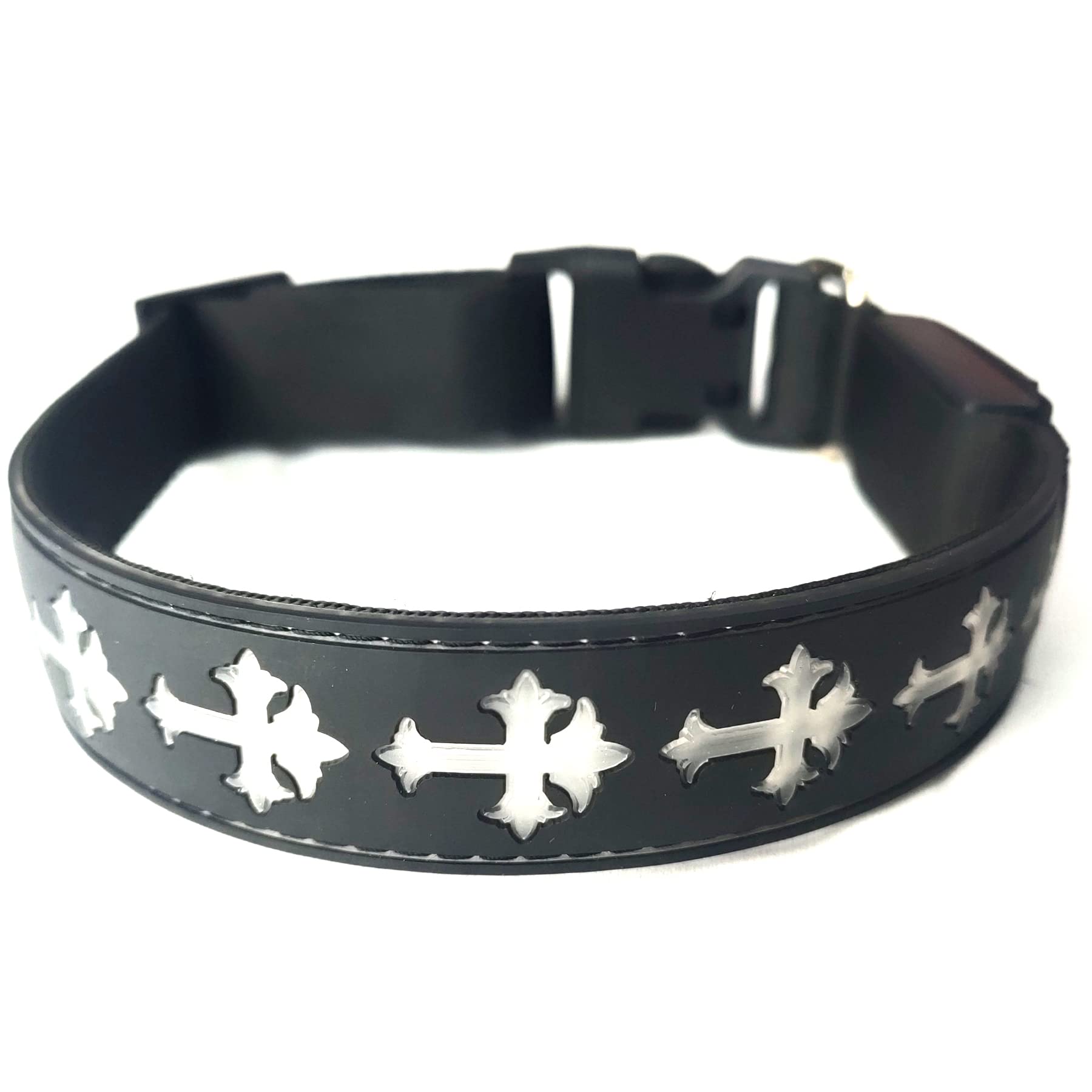 Dogled Usb-C Led Light Up Dog Collar, 3D Design Comfortable And Soft Material,Multicolored Lighting,Night Dog Collar (Cr, M(15.7