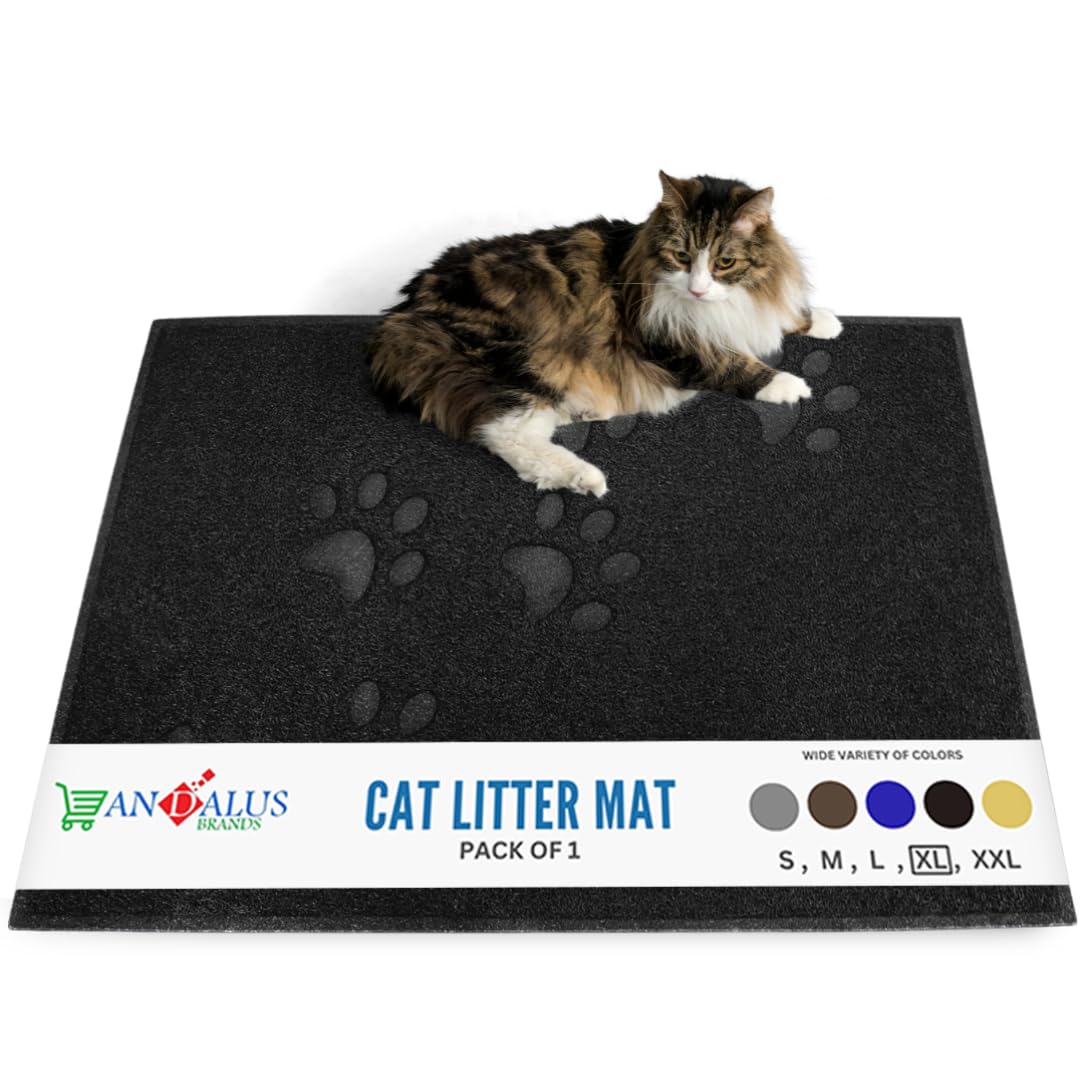 Andalus Extra Large Cat Litter Mat, Pack of 1 - Waterproof, Non-Slip & Easy to Clean Cat Litter Box Mat for Extra Efficient Pet 