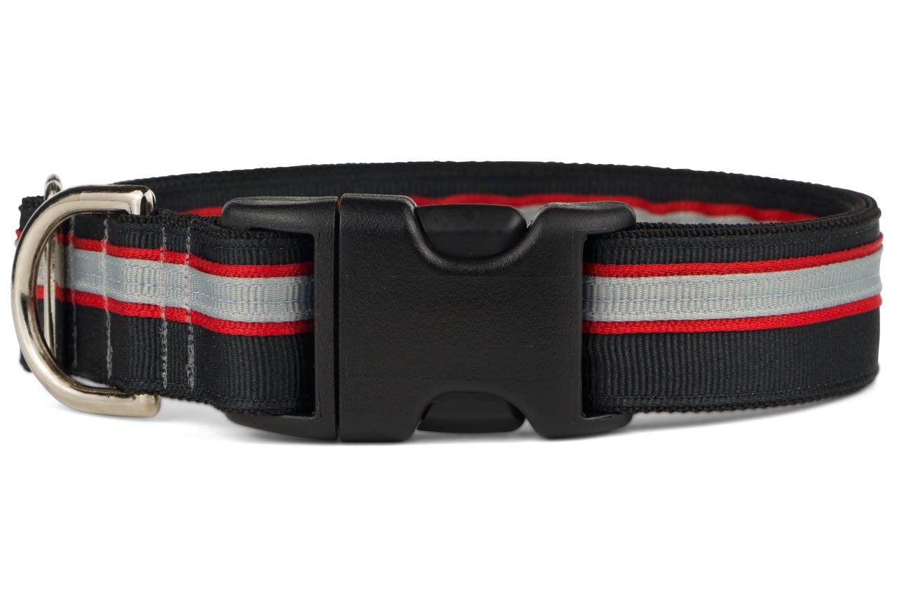 If It Barks 1 Designer Striped Dog Collar (Medium (15-22), Rescue)