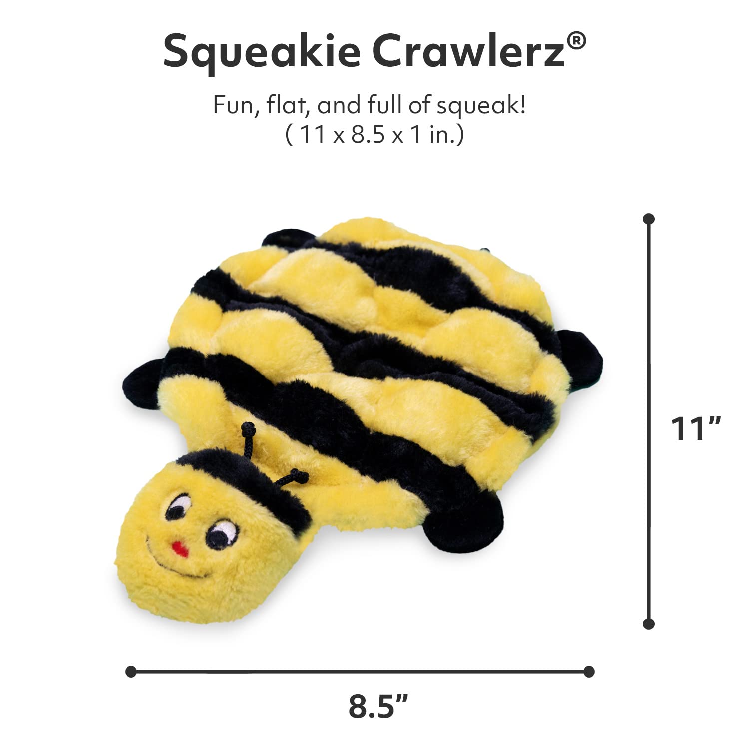 Zippypaws Squeakie Crawler Interactive Pet Toys - Durable Dog Toys, Crinkle Dog Toys, Squeaker Dog Toy, Bertie The Bee…