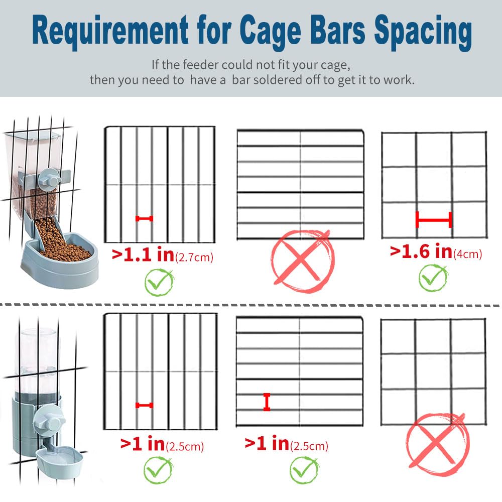 17oz Bunny Water Bottle No Drip for Cage, Hanging Automatic Water Dispenser for Small Animal Guinea Pig Hamster Chinchilla Ferre
