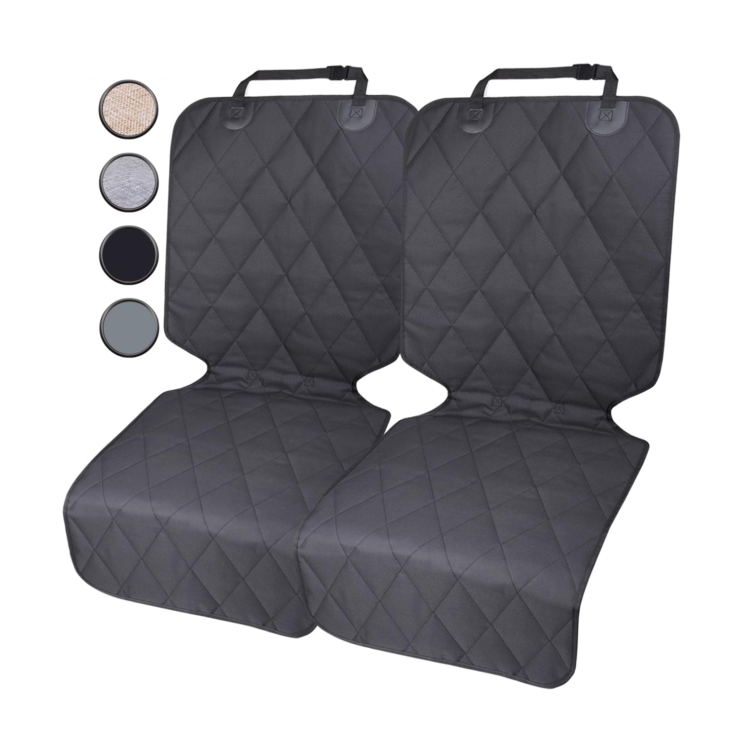 VIVAGLORY Front Dog Seat Covers, 2PACK No-Skirt Design 4 Layers Quilted & Durable 600D Oxford Seat Protector Against Fur & Dirt,