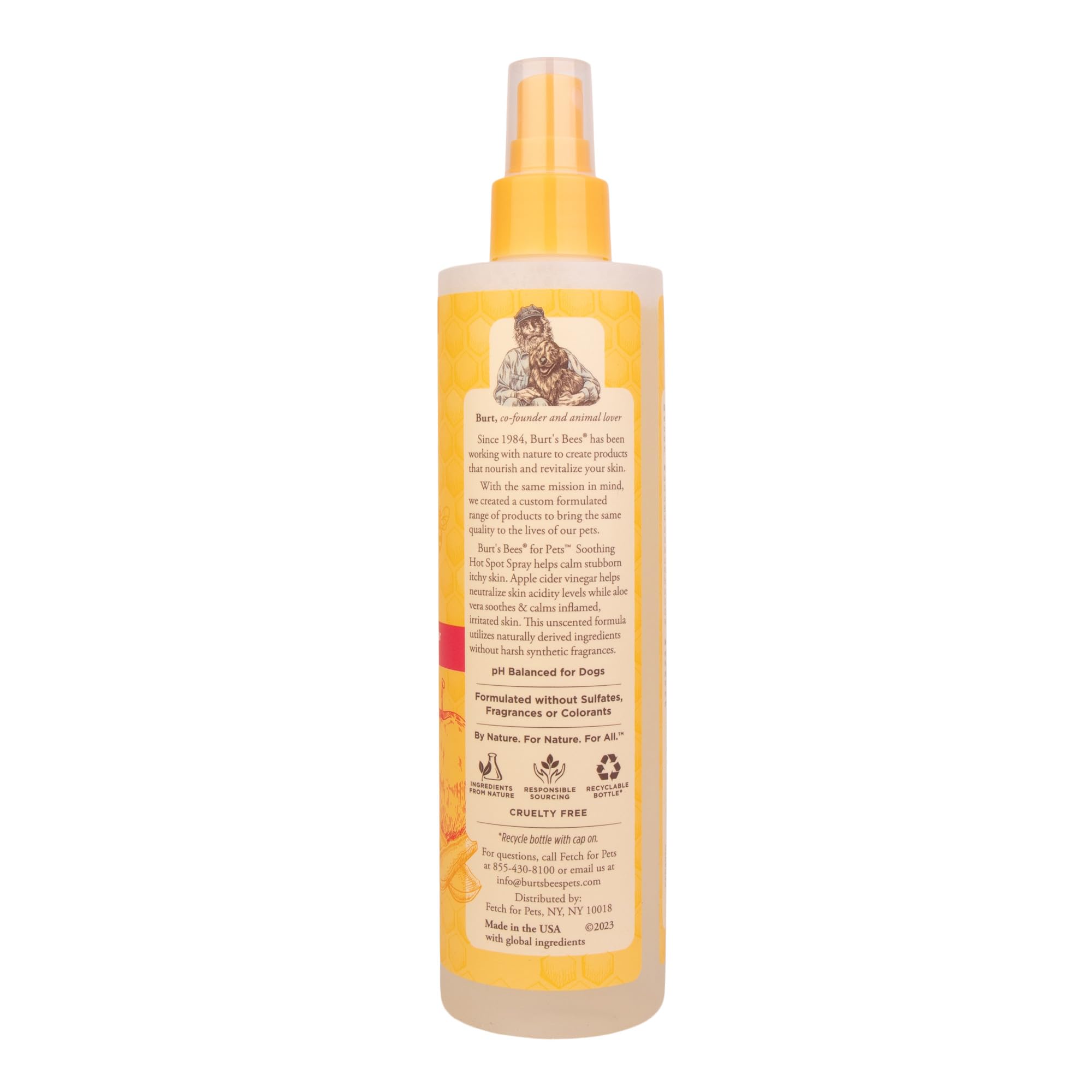 Burts Bees for Pets Hot Spot Spray with Apple Cider Vinegar and Aloe Vera, 6pk, 95% Natural Origin Formulas, Dog Spray for Itch