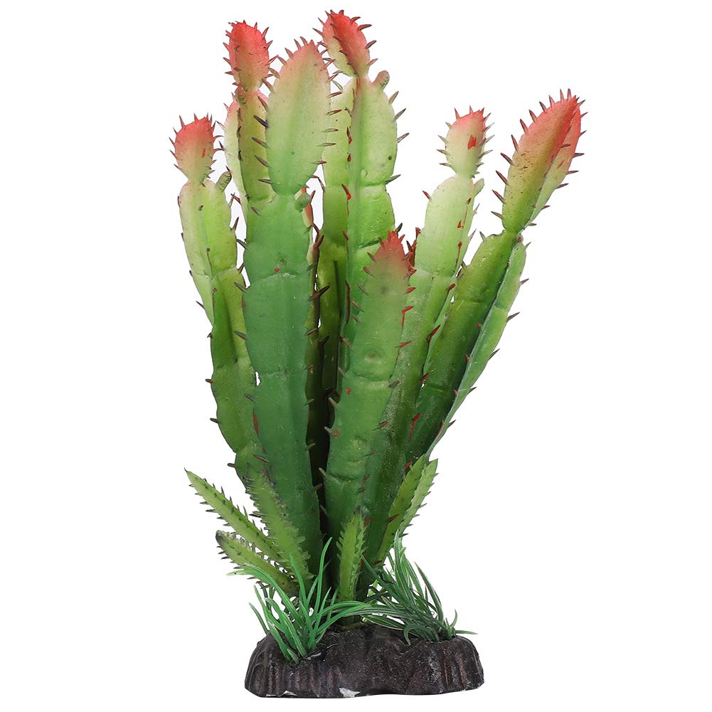 Gloglow Reptile Plants Terrarium Decor,Simulation Plastic Cactus Plant Landscaping Decoration For Tortoise Lizard Gecko Bearded Dragon