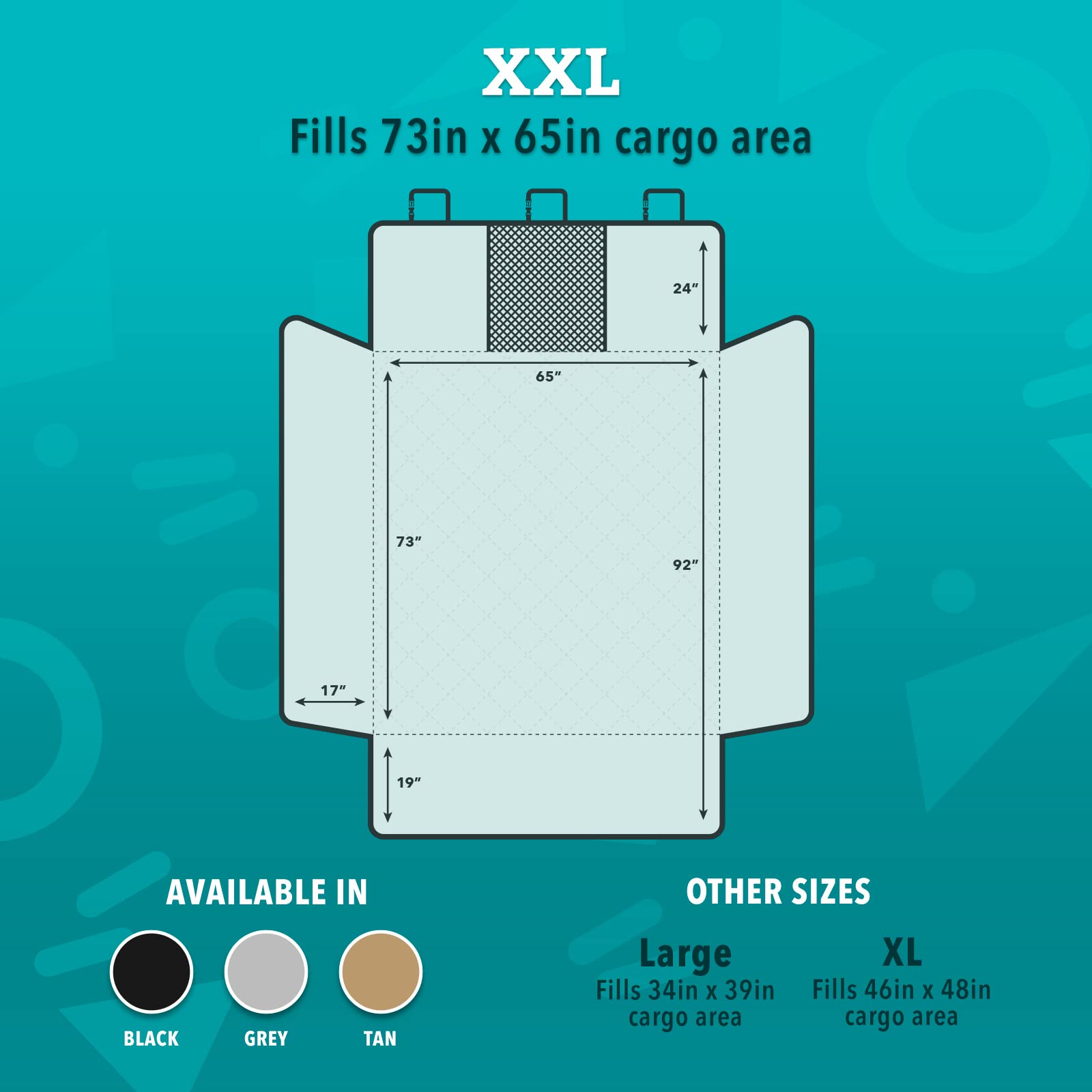 Frontpet Suv Cargo Liner For Dogs - Water-Resistant Pet Trunk Cargo Cover Mat For Suvs And Sedans With Bumper Flap Protector, Trunk Cover, Non-Slip Liner, (58' X 58') Upgraded 2025