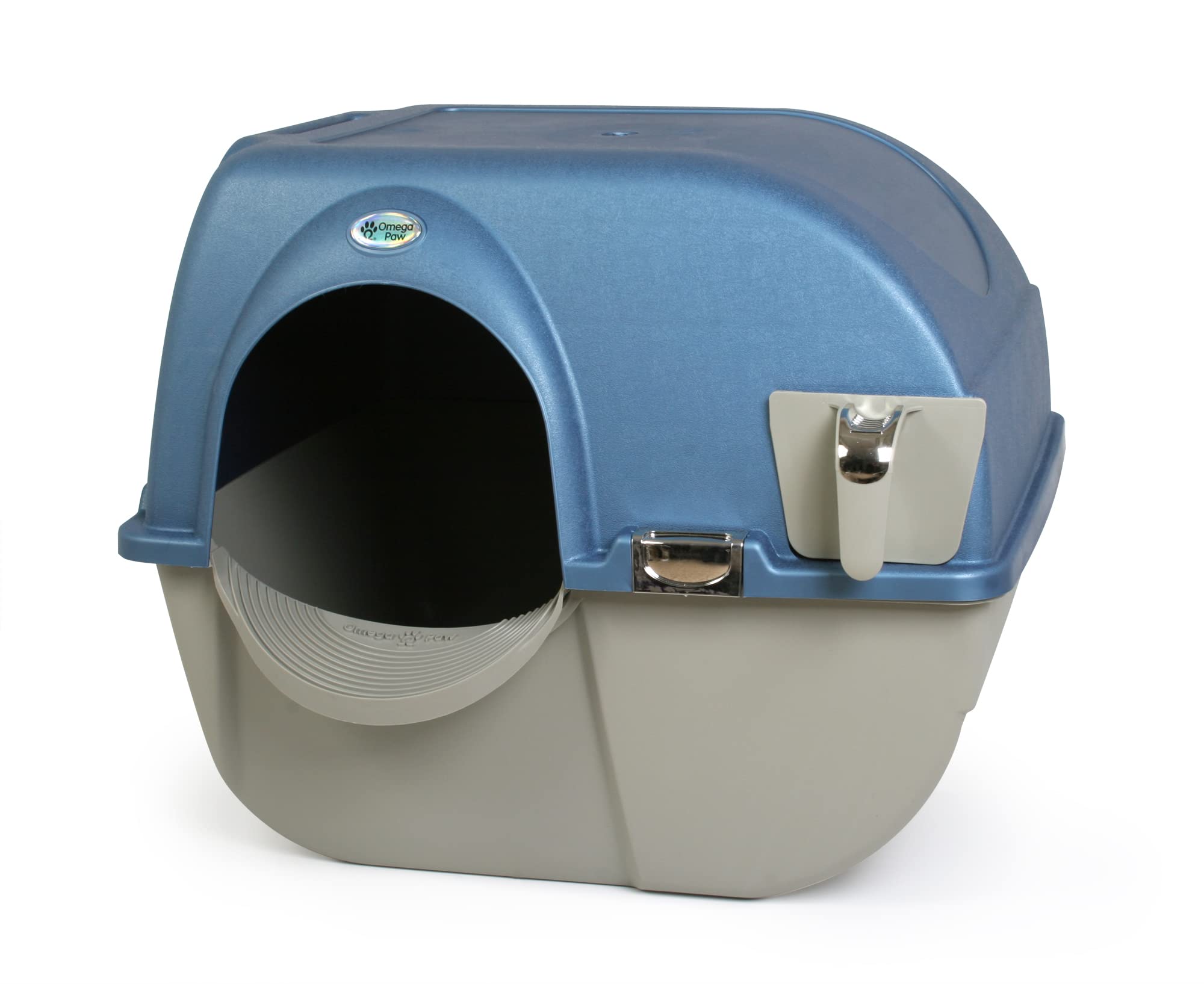 Omega Paw Premium Roll n Clean Litter Box Large,Cat, Peral Blue (PR-RA20-1)