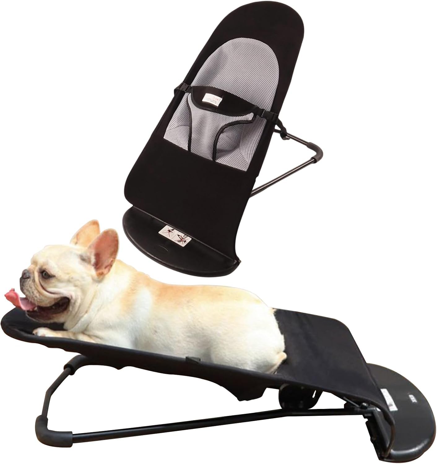 Clefairy Pet Dog Cat Rocking Bed Chair with Removable and Washable Cover 4 Modes Adjustments Pet Bouncer Chair Foldable Small Do