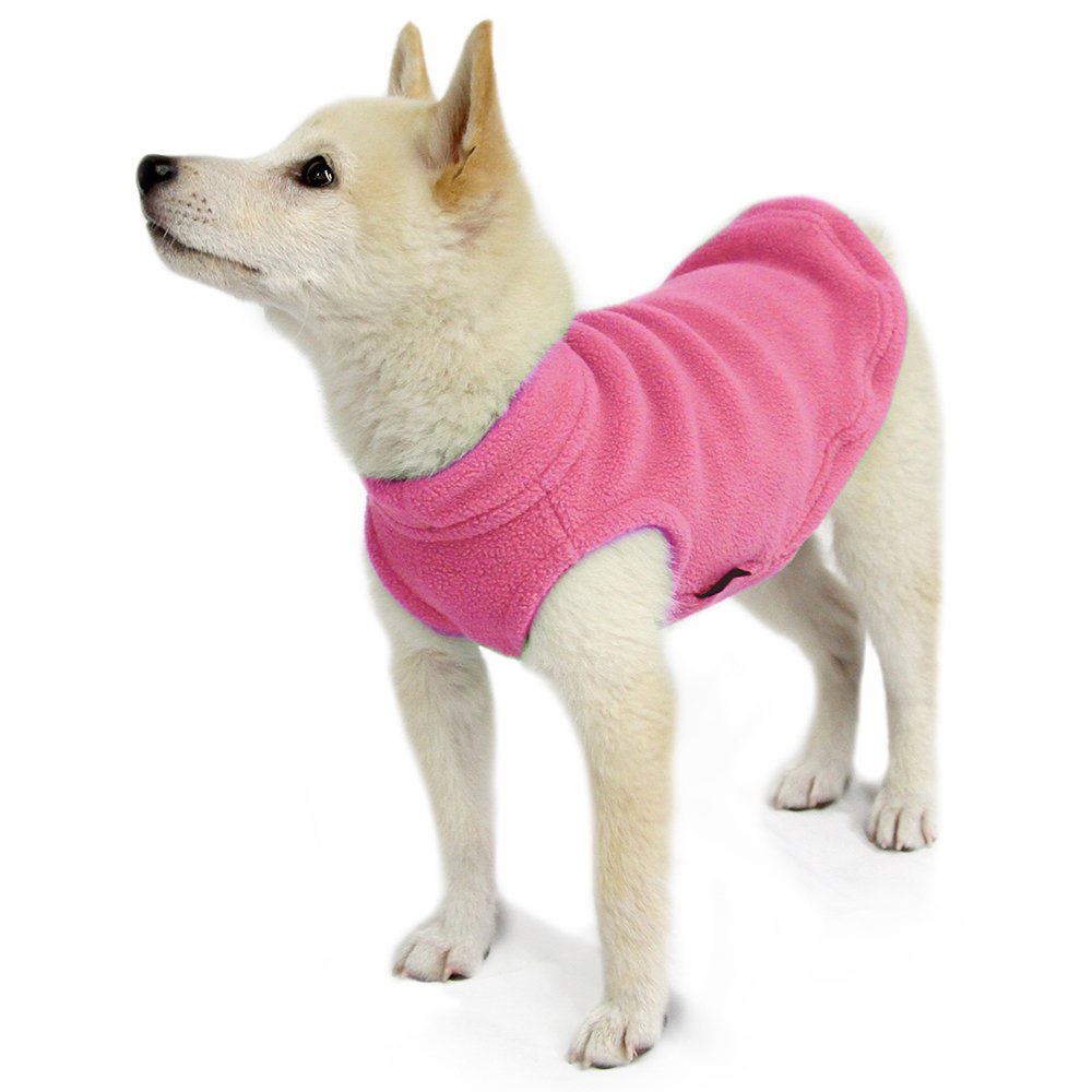Gooby Stretch Fleece Vest Dog Sweater - Pink, Medium - Warm Pullover Fleece Dog Jacket - Winter Dog Clothes For Small Dogs Boy Or Girl - Dog Sweaters For Small Dogs To Dog Sweaters For Large Dogs