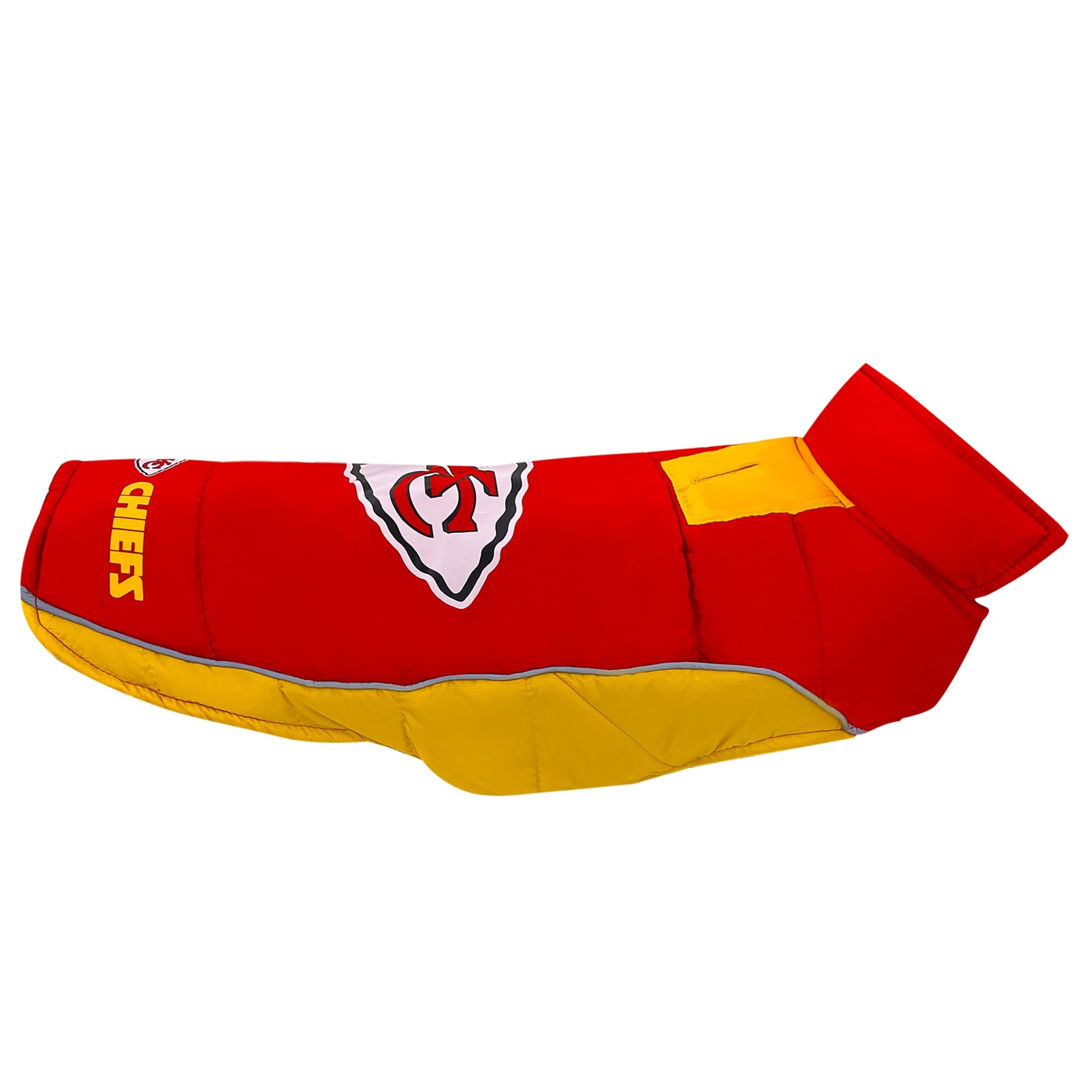 Pets First Kansas City Chiefs Puffer Vest, Small, Waterproof Dog Coat, Nfl Licensed Pet Warming Sports Jacket