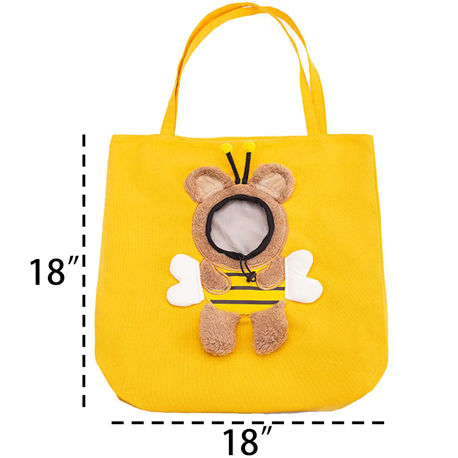 Pet Canvas Shoulder Carrying Bag, Cute Bee Shaped Cat Carrier, L Size Portable Kitten & Puppy Tote, Comfort Carriers For Small D