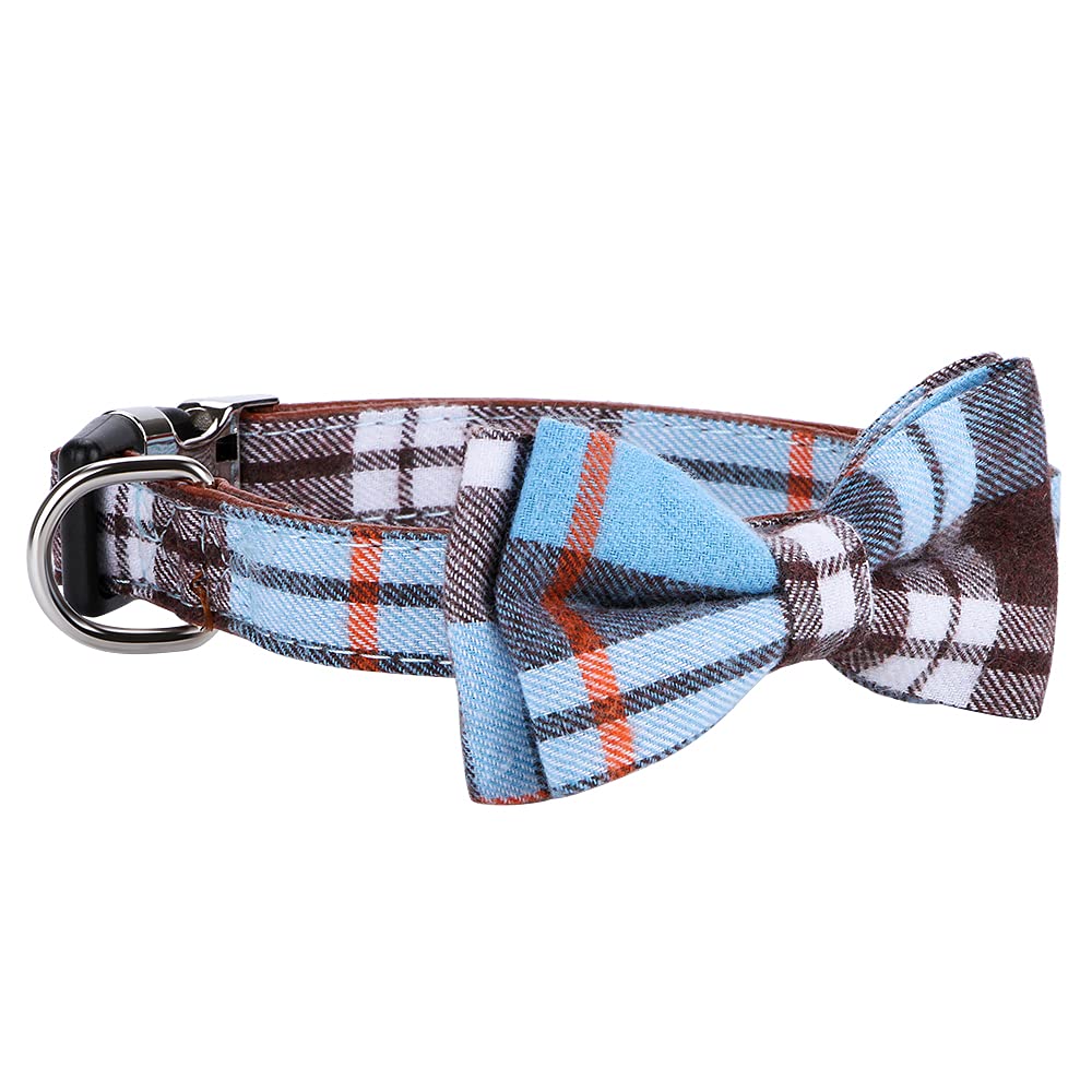 Faleela Soft &Comfy Bowtie Dog Collar,Detachable And Adjustable Bow Tie Collar,For Small Medium Large Pet (M, Blue)