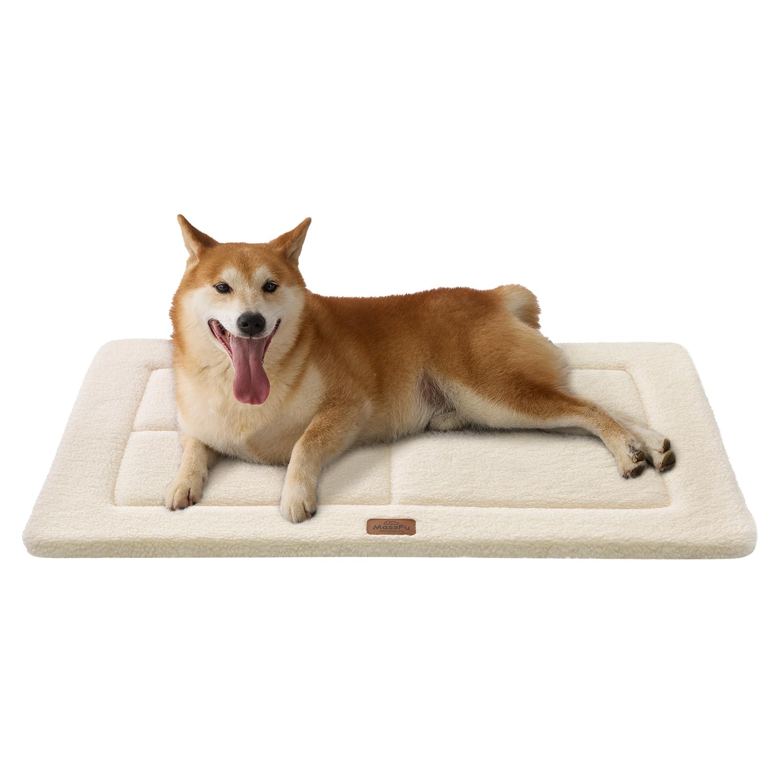 MASSFU Low-Profile Dog Pad Mat for Medium Small Dogs, Washable Ultra Soft Dog Crate Mat, High Density Foam Pet Beds for Indoor &