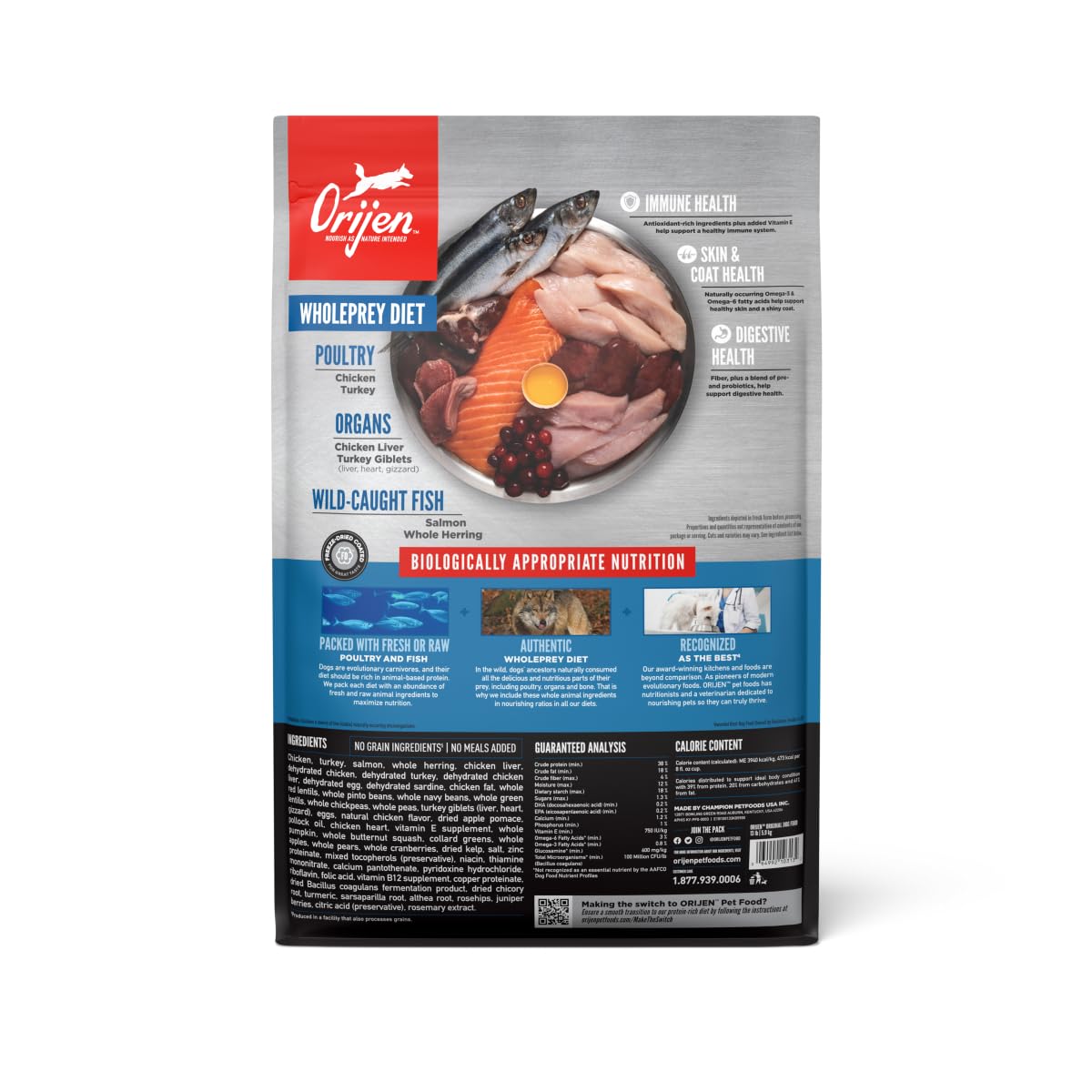 ORIJEN Dog Original Recipe, 13lb, High-Protein Grain-Free Dry Dog Food, Packaging May Vary