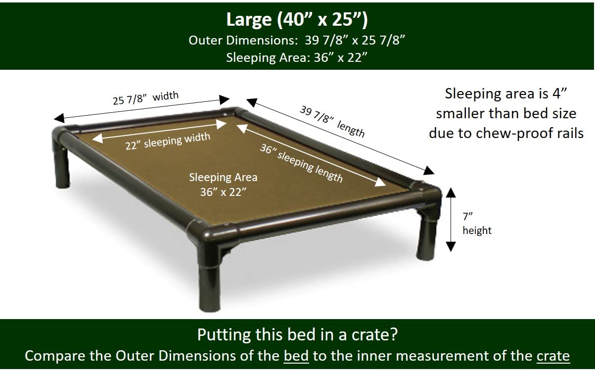 Kuranda Chewproof Dog Bed - Walnut PVC - 40'' x 25'' - Cordura Nylon - Gold