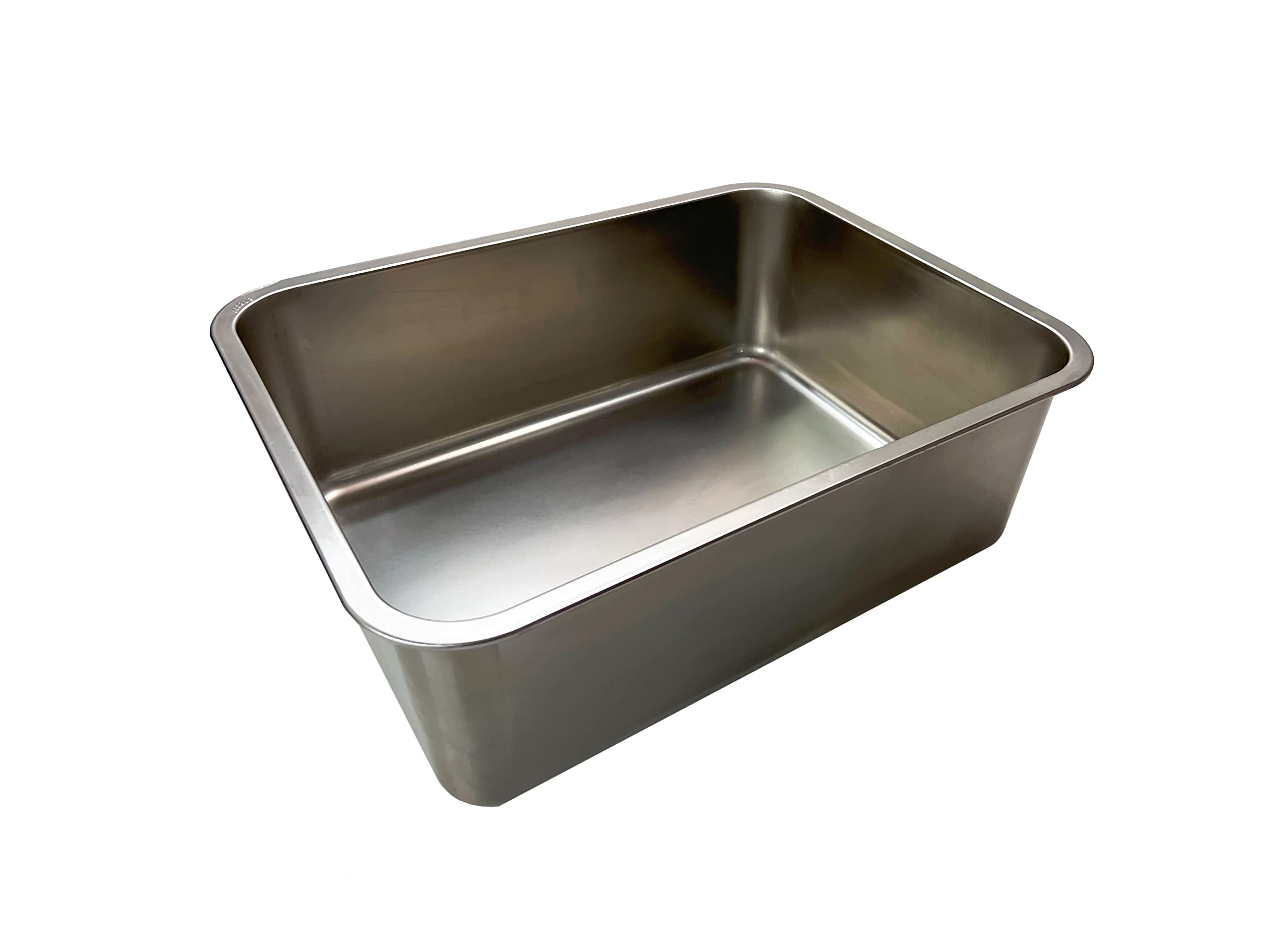 Kunwu Stainless Steel Cat Litter Box 20''X14''X4'', Corrosion Resistant Easy Clean No Odor Durable Pan (L (20''X14''), 4'' Deep)