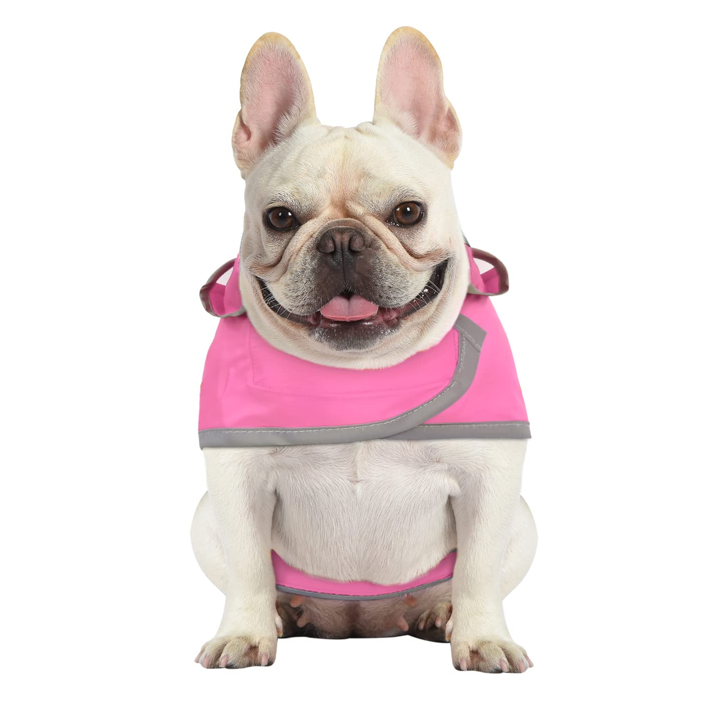Hde Dog Raincoat With Clear Hood Rain Jacket Poncho For Small Medium Large Dogs Pink - M