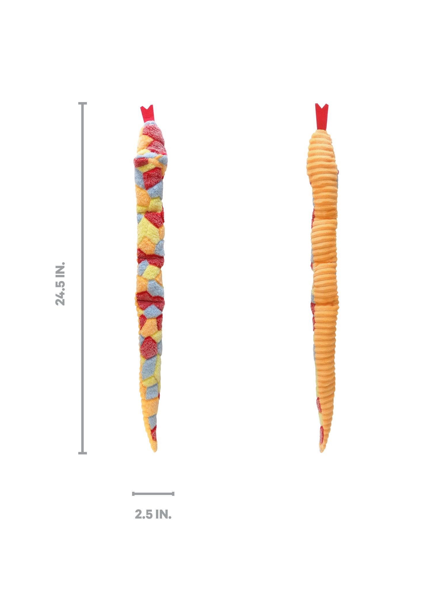 ASPCA Snake Dog Toy Squeaky Plush One Piece Pet Teeth Teasing Toy - 24 Inches Long