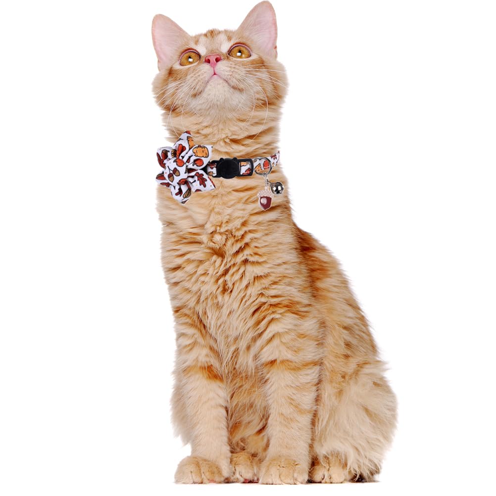 Thanksgiving Day Cat Collar Fall Breakaway With Sunflower And Bell Autumn Holiday For Kitty Adjustable Safety