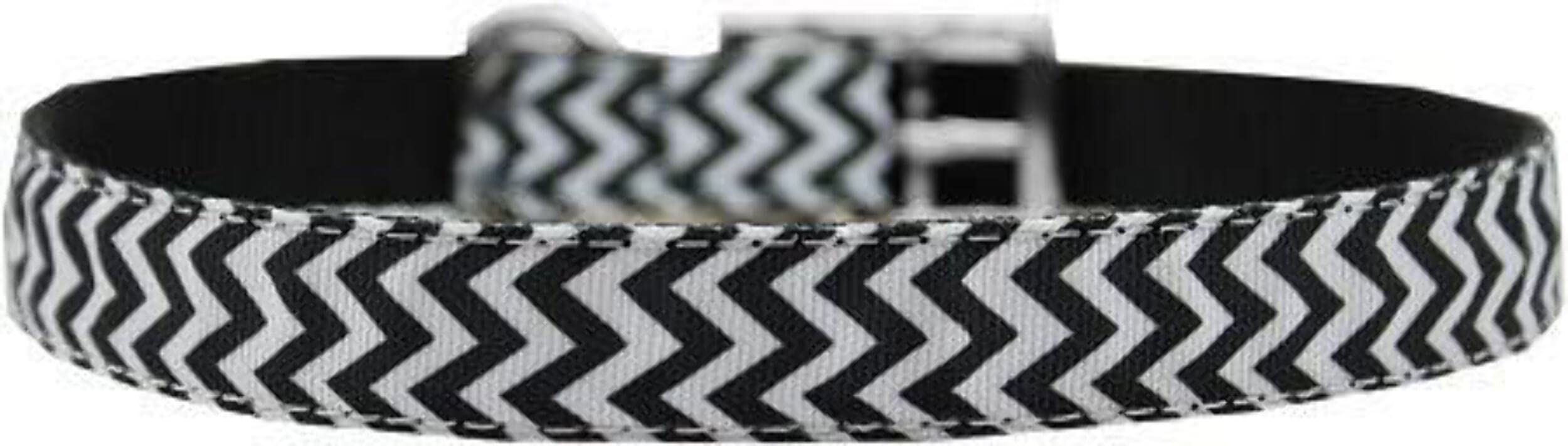 Mirage Pet Products Chevrons Nylon Dog Collar with Classic Buckle, Size 20, Purple