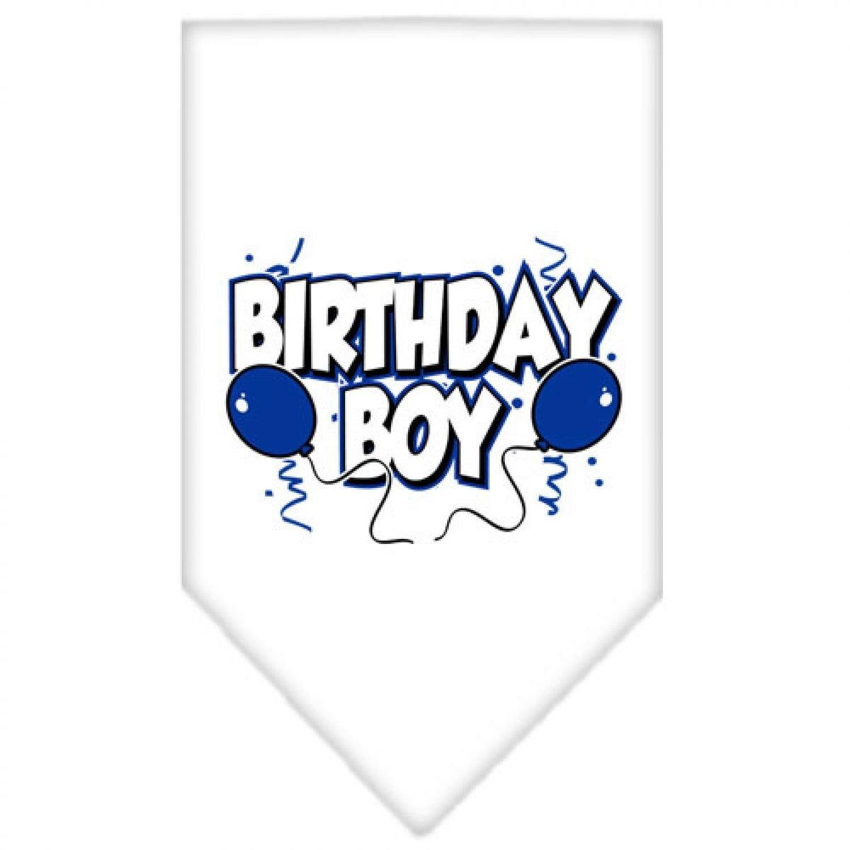 Pet and Dog Bandana Screen Printed, &quot;Birthday Girl -or- &quot;Birthday Boy&quot; White Birthday Boy (Large)