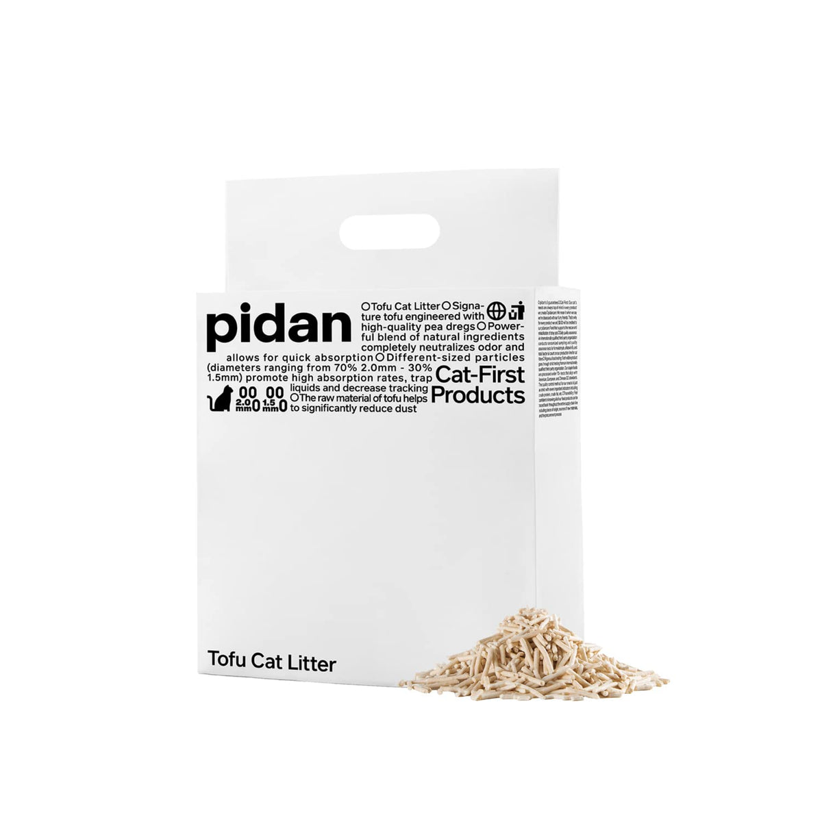 Pidan Tofu Cat Litter Clumping,Flushable,Ultra Absorbent And Fast Drying, 100% Natural Ingredients Litter,Solubility In Water,Really Dust-Free,Less Scattering (5.3Lb×1Bag)