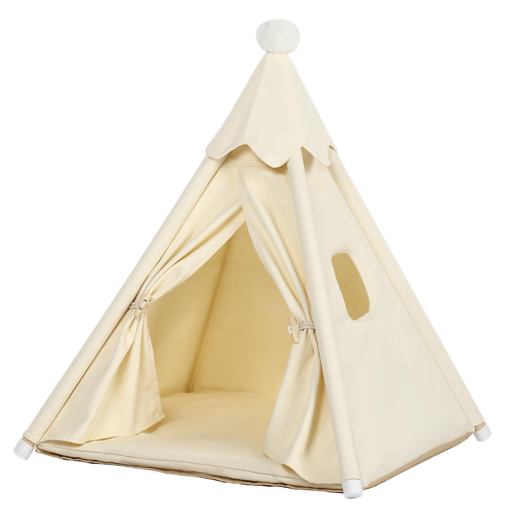 Large Cat & Small Dog Teepee Tent House (Int 26x26x26in/Ext 30x30x33in) for Ragdoll Cat, Mini Schnauzer, Welsh Corgi, Small Fren