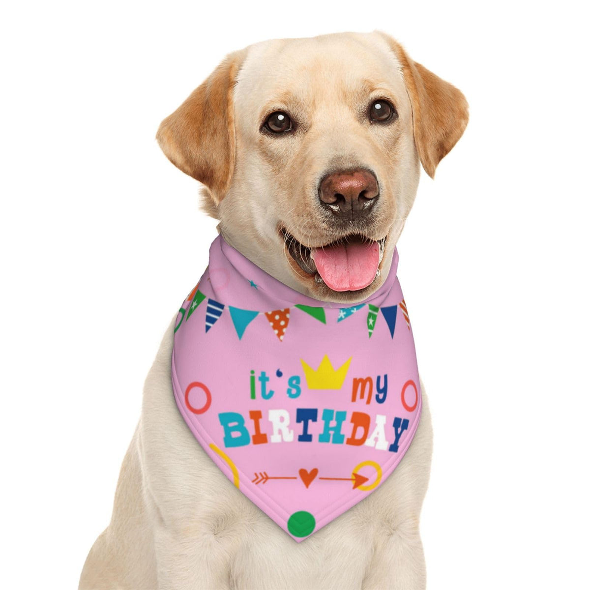 It'S My Birthday Pink Dog Bandana Scarf Triangle Bibs Pet Accessories Cat Kerchief
