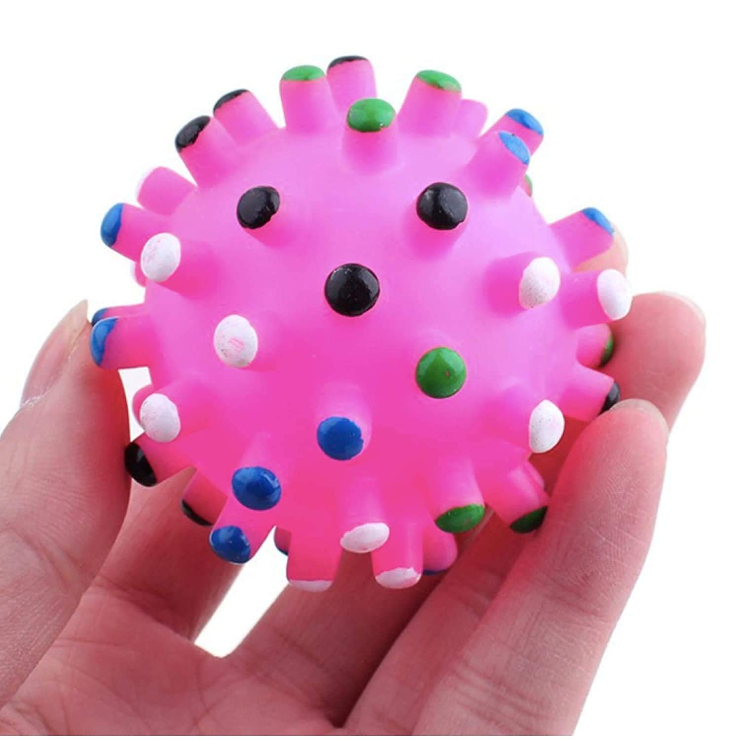 D&C Paws Dog Chew Toys Dog Puppy Cat Pet Paw Print Squeaker Chew Sound Ball Playing Toy Toys Dog Teething Dog Balls Pet Rubber S