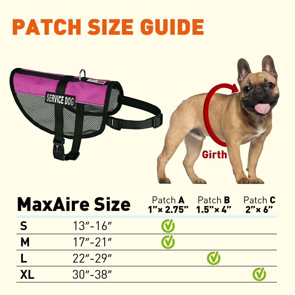 Dogline Service Dog Vest, 13 By 16-Inch, Pink