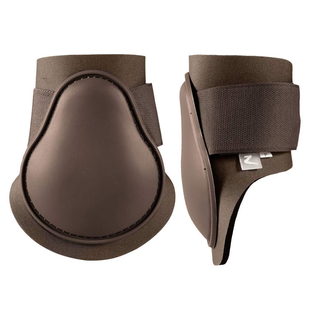 HORZE Chicago Fetlock Rear Boots | Lightweight, Adjustable, Jumping Horse Boots (Pair) - Chocolate Brown - Horse