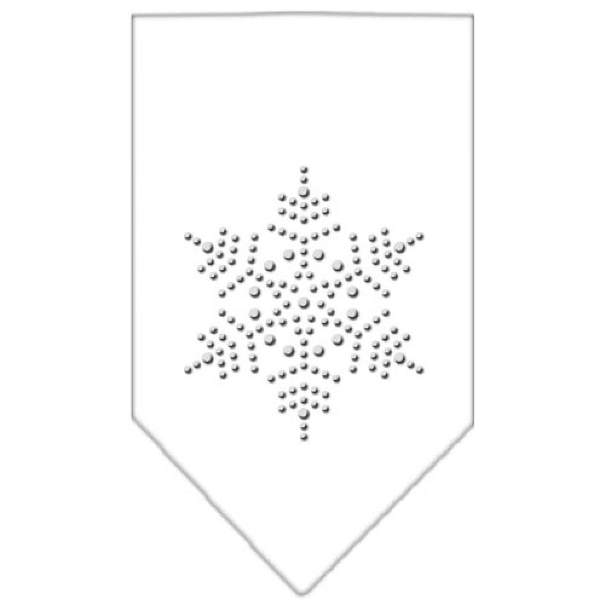 Christmas Pet and Dog Bandana Rhinestone, &quot;Snowflake&quot; White Small