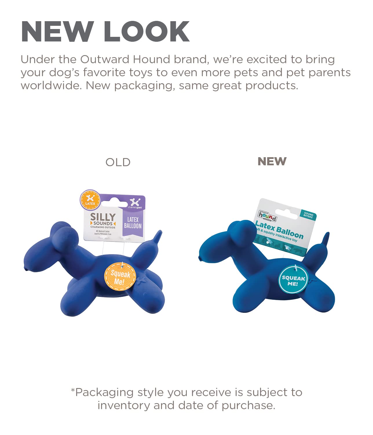 Outward Hound Latex Rubber Balloon Squeaky Dog Toy, Large, Blue, Natural Rubber, Model 79930L