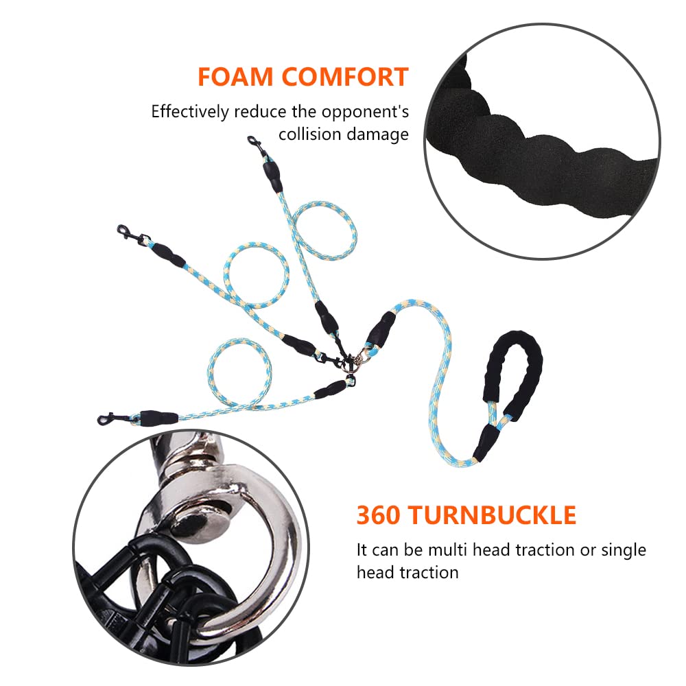 Three Dog Leash,Comfortable Double Dog Leash With Reflective,360 Swivel No Tangle 3 Dog Training Leash,For Large Medium Small Do