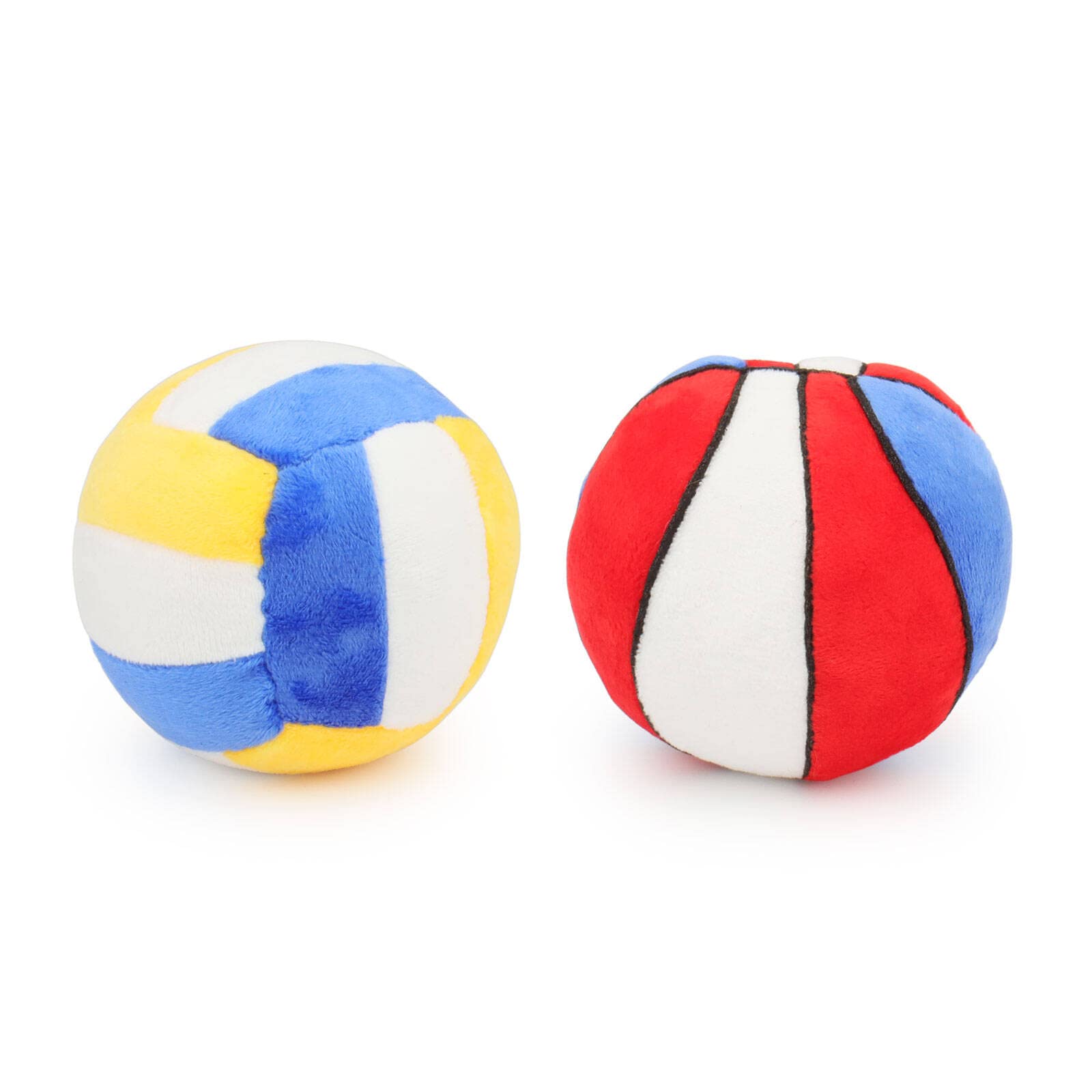 Piang Gouer 2Pcs Interactive Dog Toys Dog Balls Suitable For Small And Medium Dogs, Squeaky Plush Dog Toys, Puppy Teething Chew 