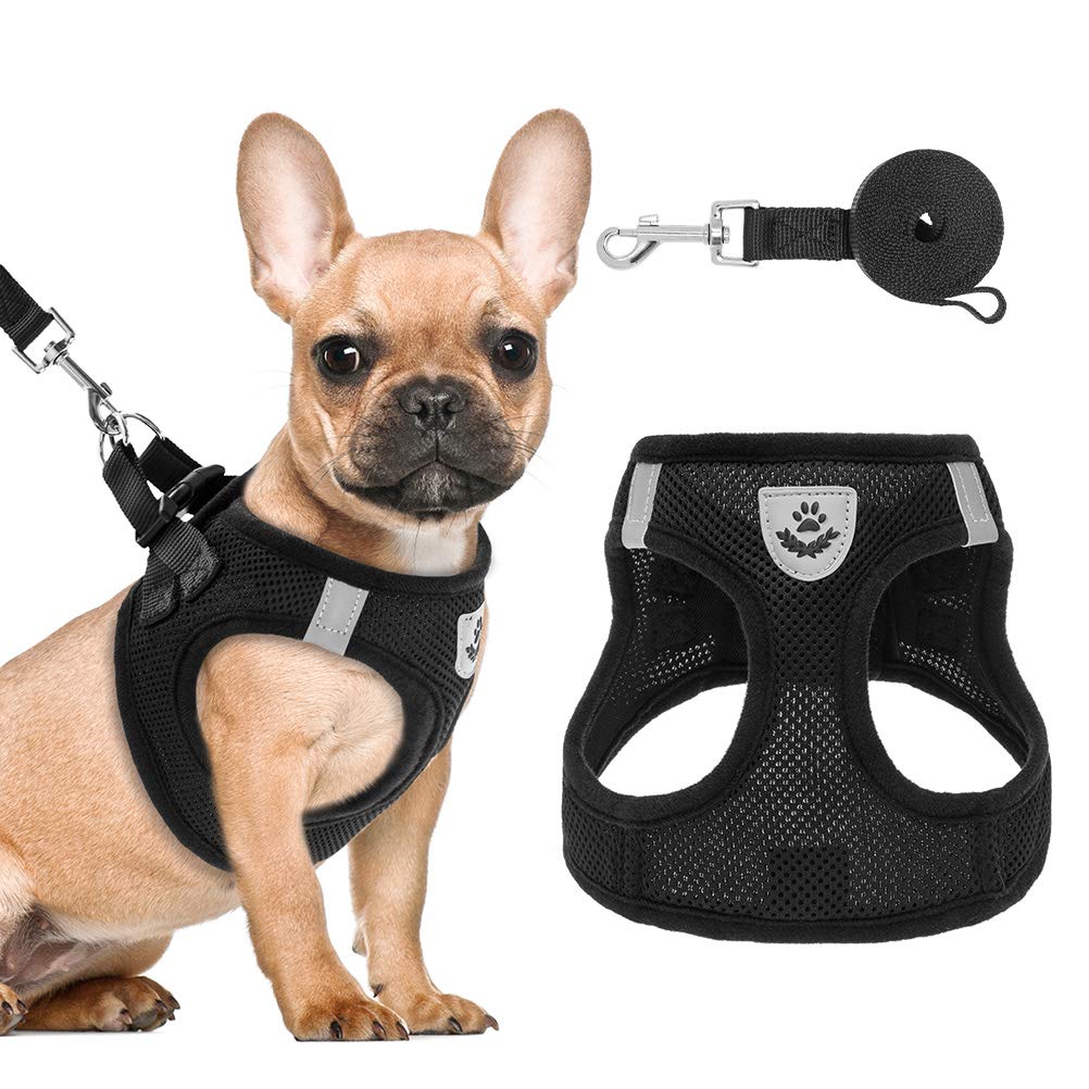Pawchie Puppy Harness And Leash Set - Soft Mesh Dog Vest Harness, Reflective & Adjustable Harness For Small To Medium Dogs, Cats