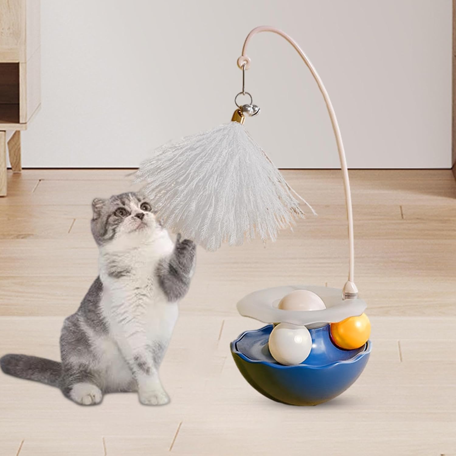Rvpaws Interactive Cat Toys Cat Exercise Tumbler For Indoor Cats Game Teasing Kitty, Extra Long Feather Wand Funny Catnip Balls 