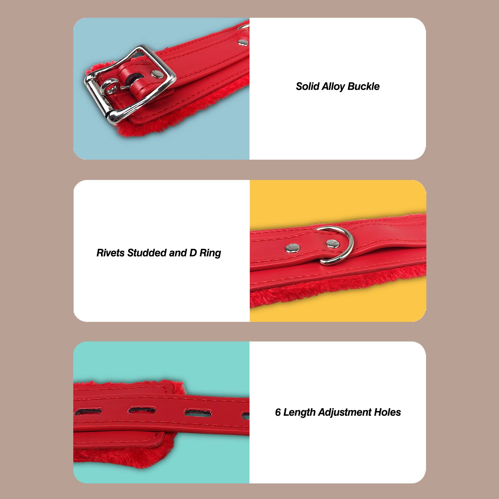 Bilisee Leather Choker Collars - Soft Inner Fur For Comfort - Detachable Leash Chain - Durable Leather Collar With Alloy Buckle,