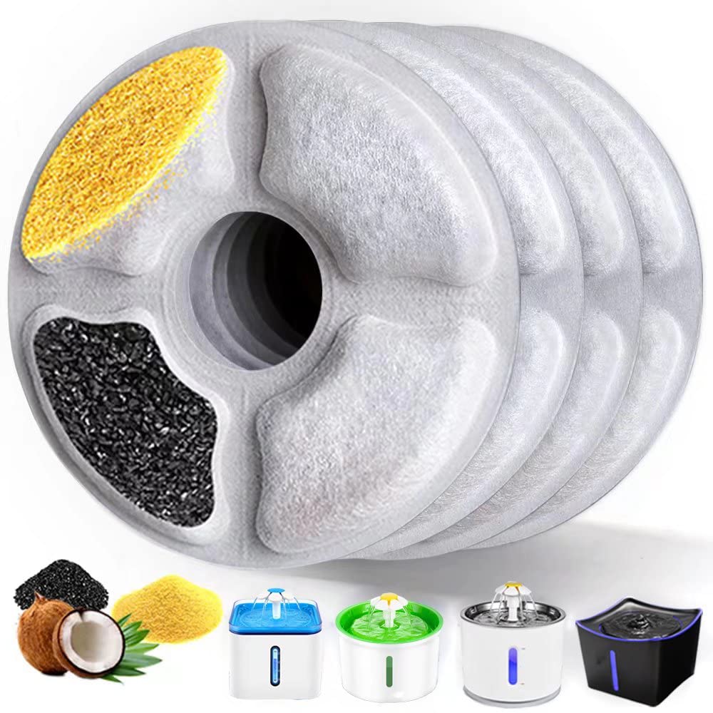 Cat Water Fountain Replacement Filter 4/9/16 Pack, Byewire Pet Water Fountain Filter Replacement For Most Dog Cat Water Dispensers,Ion Exchange Resin And Activated Carbon Filters