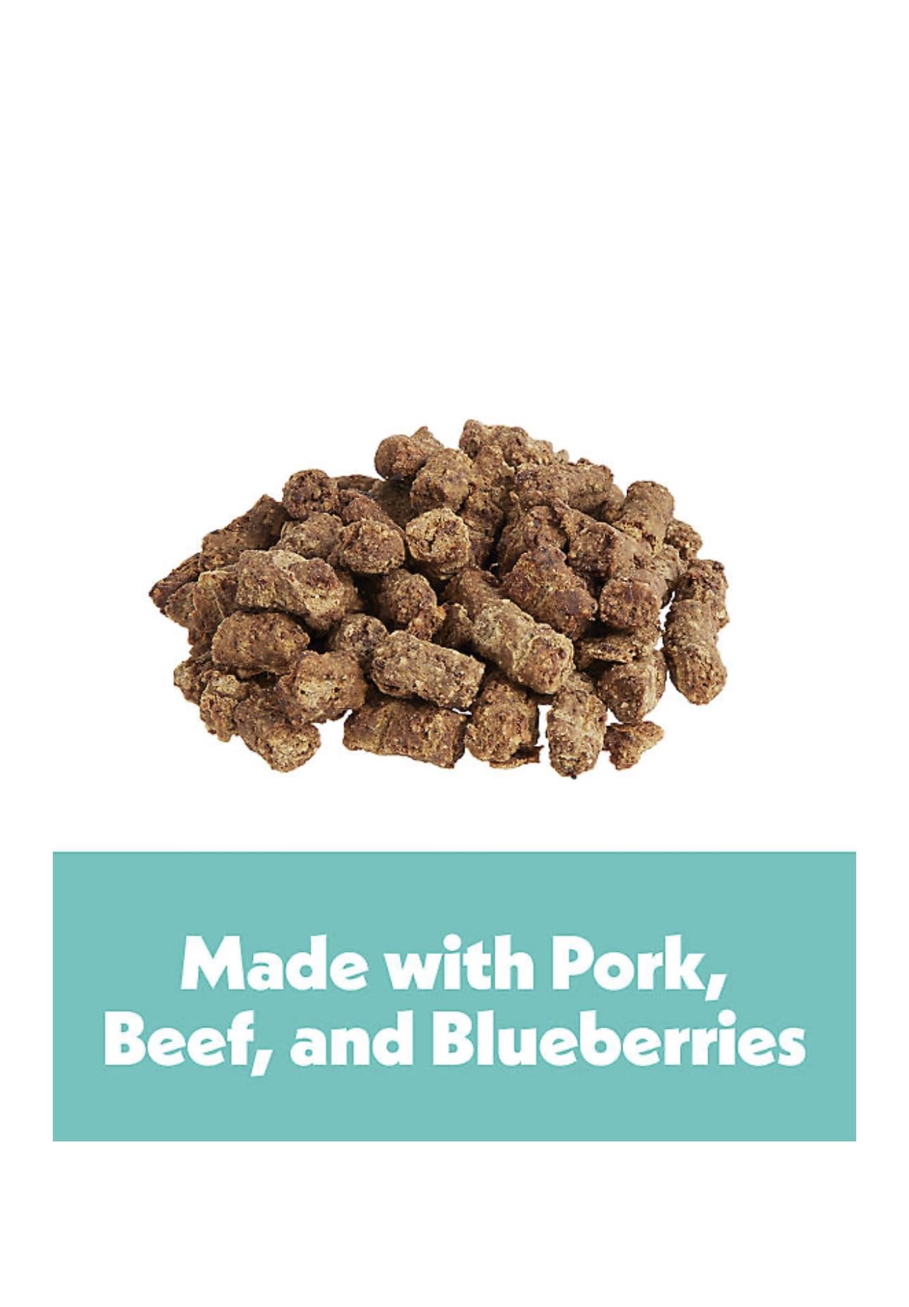 Wiggles & Wags Poppers Soft and Chewy Dog Treats, Pork, Beef & Blueberry, 8 OZ