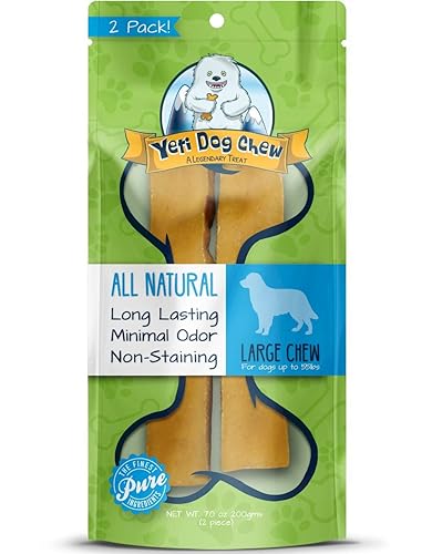 Yeti Natural Yak Cheese Long Lasting Dog Chews for Aggressive Chewers, Large Dog, 2 Pieces, 7 Oz